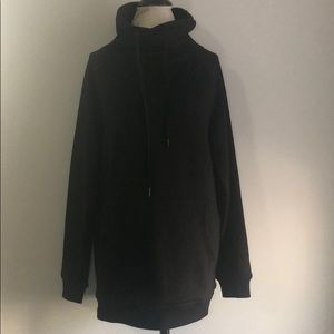 Mono B Black Split Cowl Tunic Sweatshirt